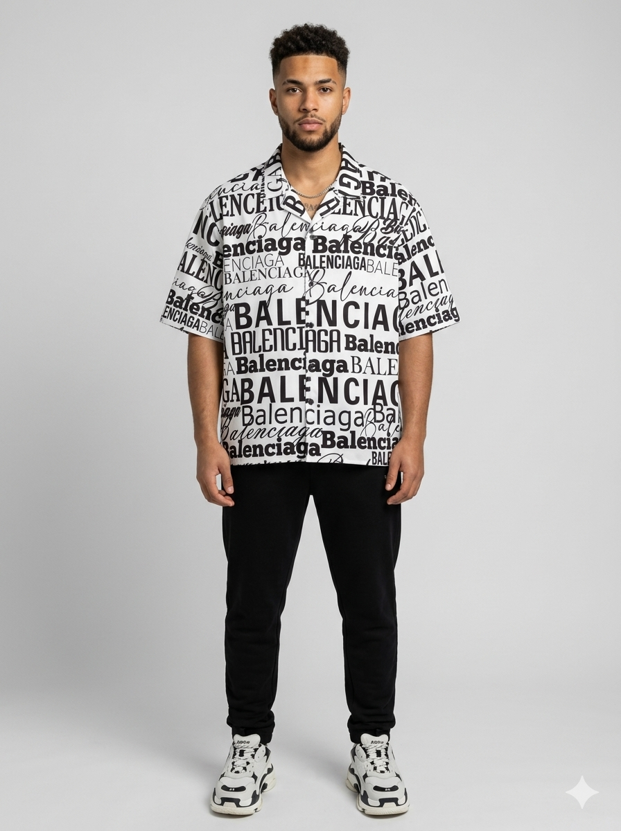 Camisa Balenciaga Typo B&W